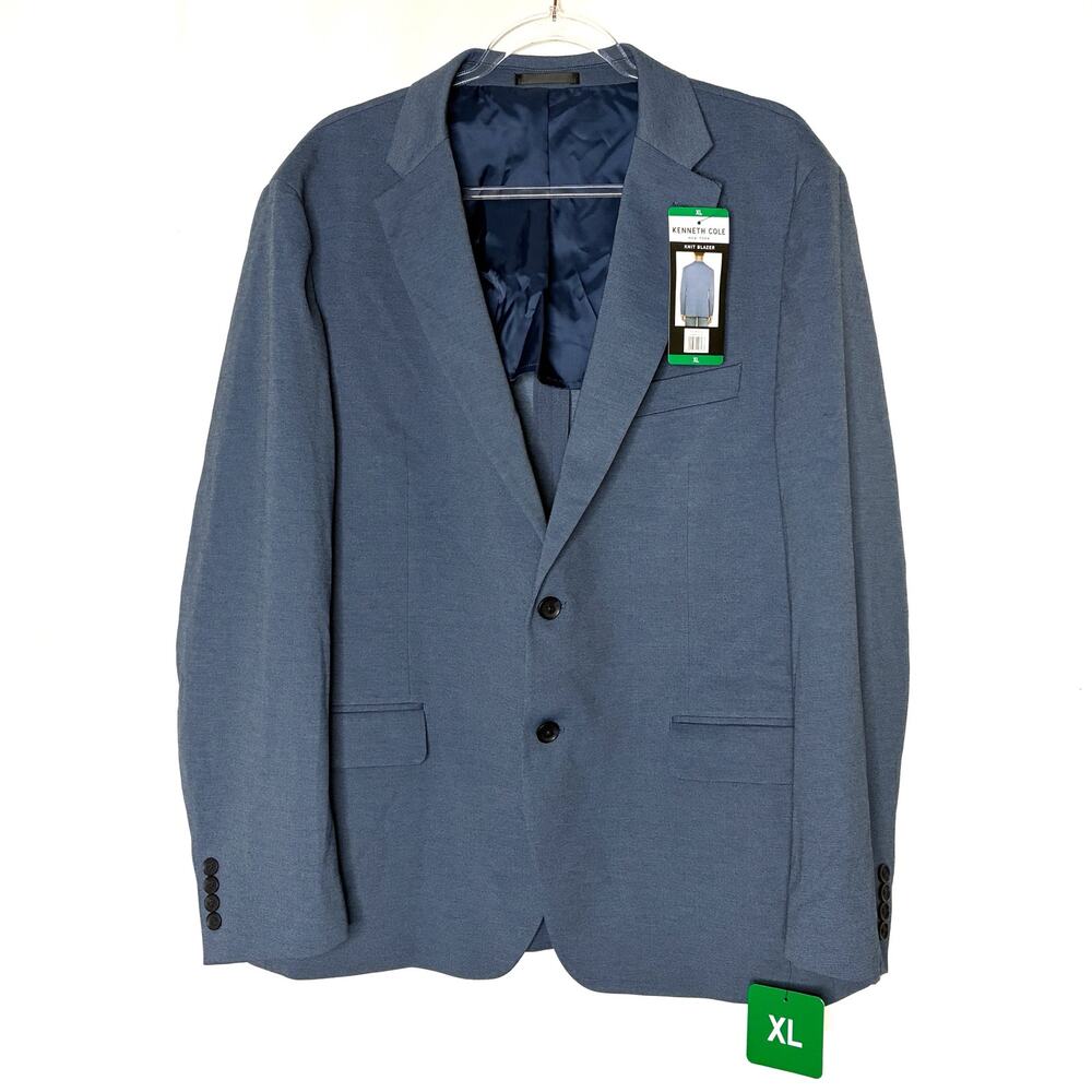 Kenneth Cole New York Blue Blazer Polyester Blend NWT Mens XL
